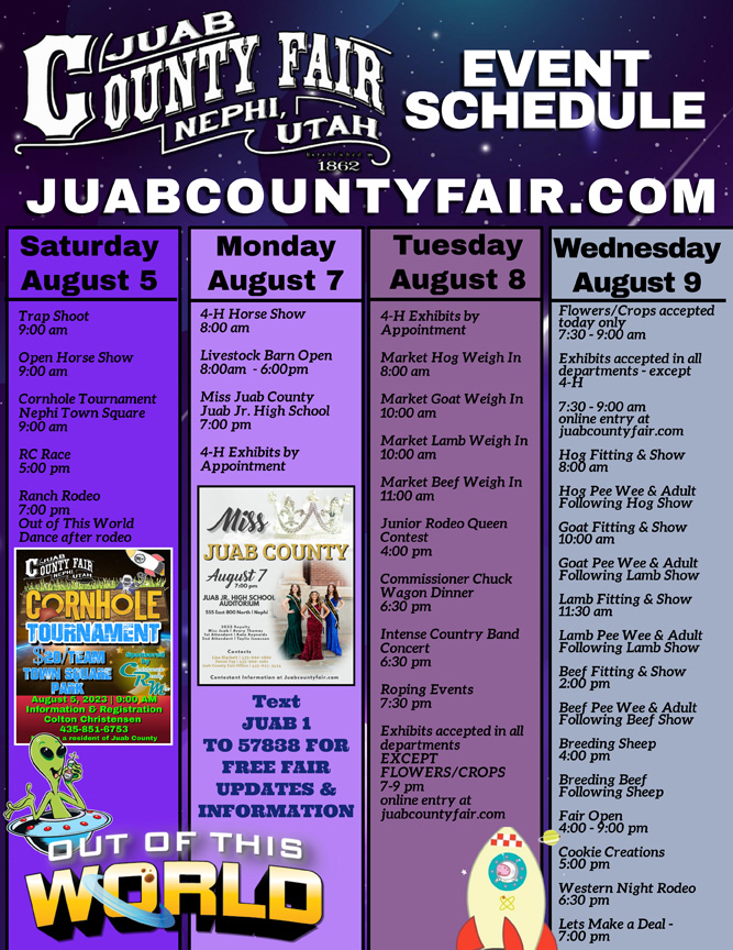 Events Schedule Juab County Fair